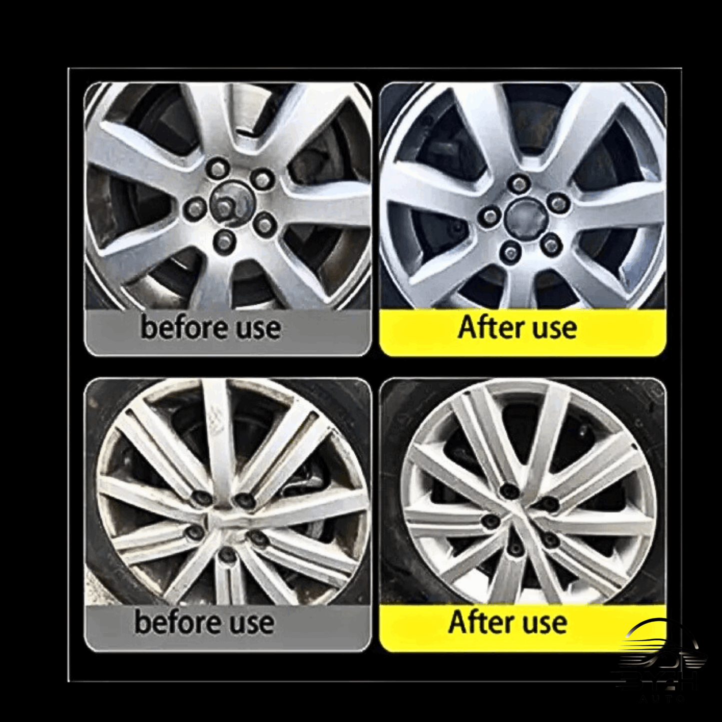 🔥 500ml Automotive Wheel Cleaner & Polish Car Rim Foam Cleaning Brightening Spray / Pengilat Rim Tayar 🚗 - BYEH AUTO