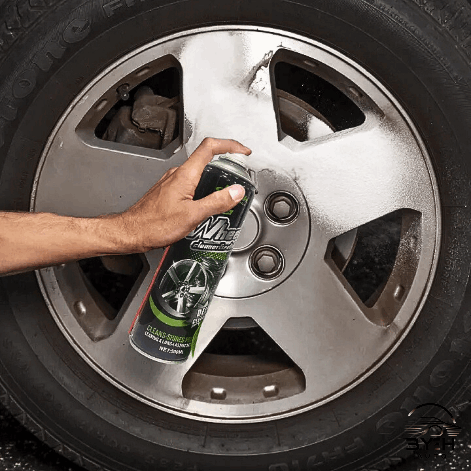 🔥 500ml Automotive Wheel Cleaner & Polish Car Rim Foam Cleaning Brightening Spray / Pengilat Rim Tayar 🚗 - BYEH AUTO