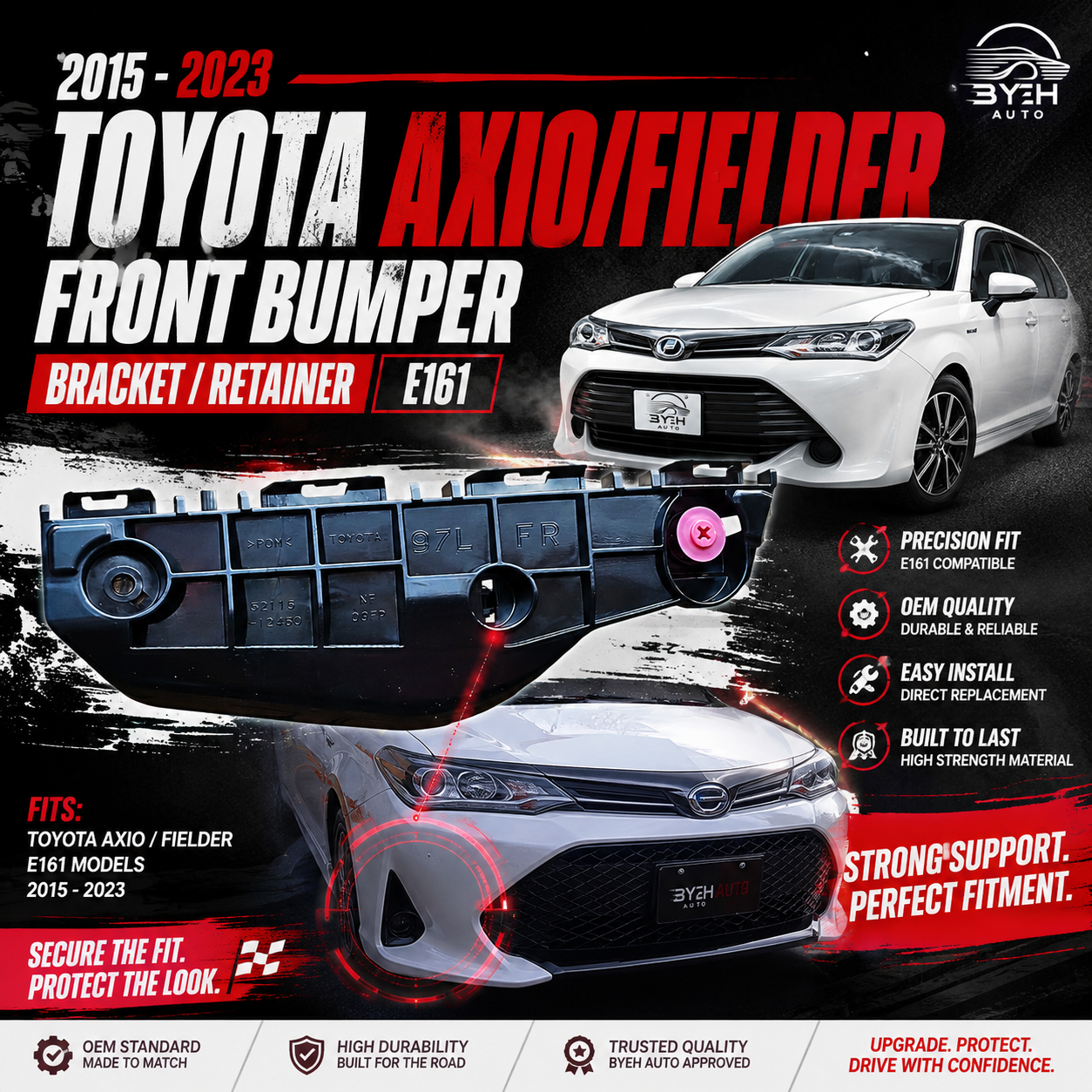 2015–2023 Toyota Axio / Fielder E161 Front Bumper Bracket / Retainer