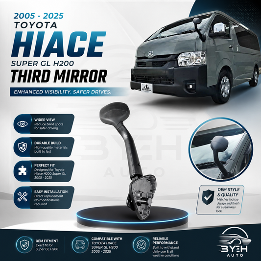 2005 – 2025 Toyota Hiace H200 Super GL Third Mirror

Premium Replacement | Enhanced Visibility | Direct Fit