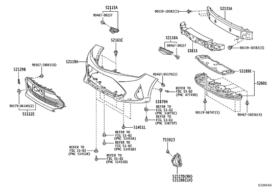 Used Genuine 2018 - 2023 Toyota Corolla Axio/Fielder NZE161 Front Bumper Cover