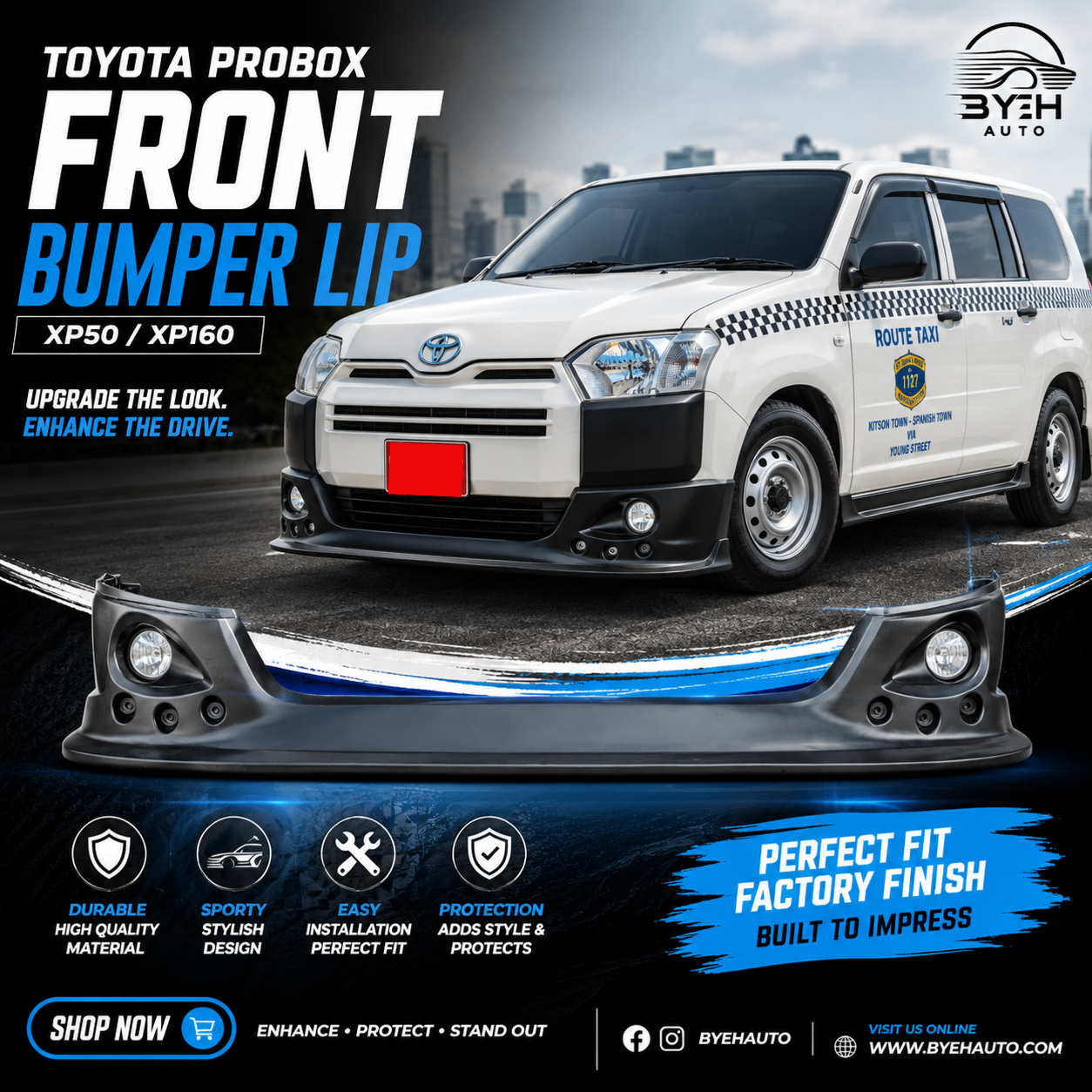 Toyota Probox Full Body Kit (Front Lip, Side Skirts & Rear Bumper Lip) | XP50 / XP160 | 2002–2025