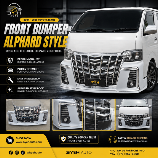 2004–2025 Toyota Hiace H200 Front Bumper – Alphard Style