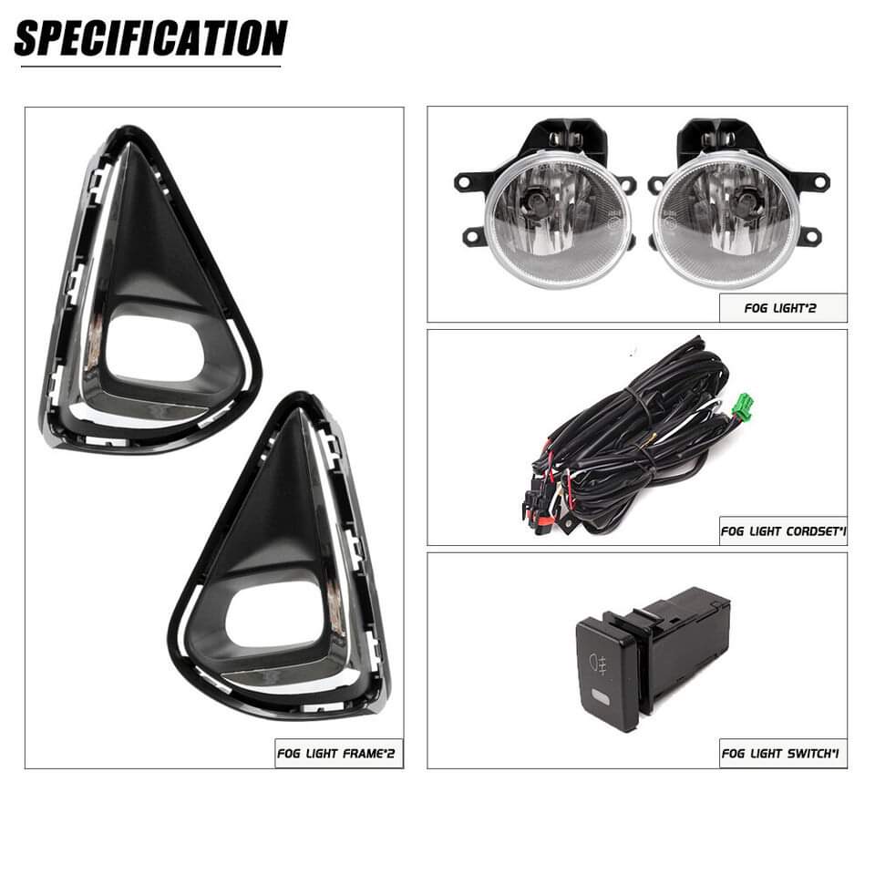 Toyota Corolla Axio 2018- 2020 Fog Light Driving Lamps Kit Full Set