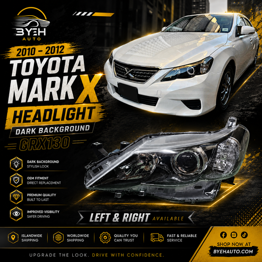 2010–2012 Toyota Mark X Headlight (Dark Background) – GRX130