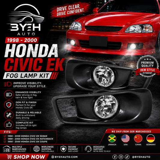 1998–2000 Honda Civic EK Fog Lamp Kit | Complete Front Fog Light Set